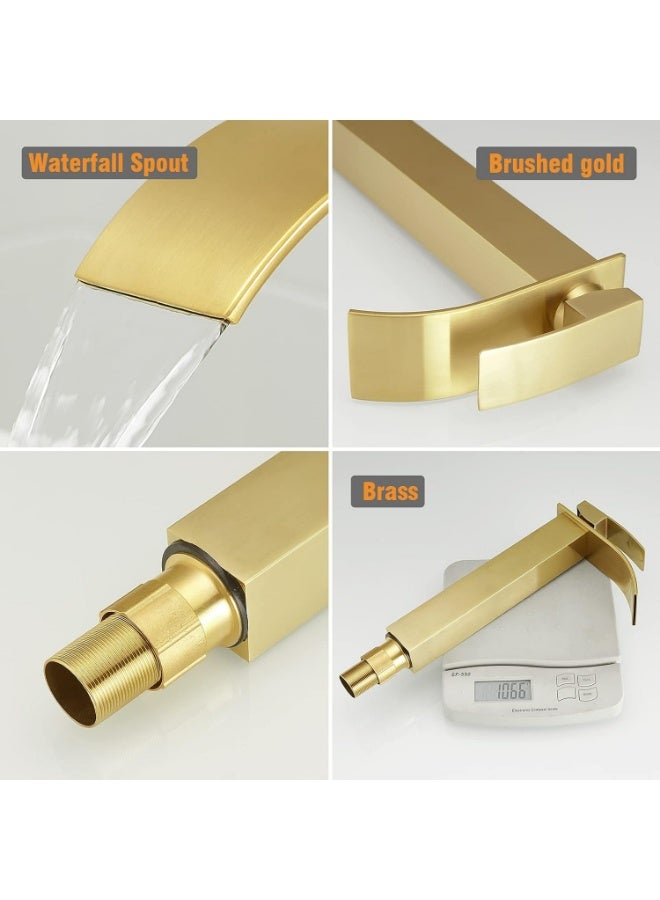 واي دي صنبور حوض حمام عصري بفوهة شلال، خلاط ذو مقبض واحد عالي القوس، سهل التركيب، مصنوع من النحاس المتين، مثالي لأحواض الحمام، ترقية عصرية للحمام - Image 4